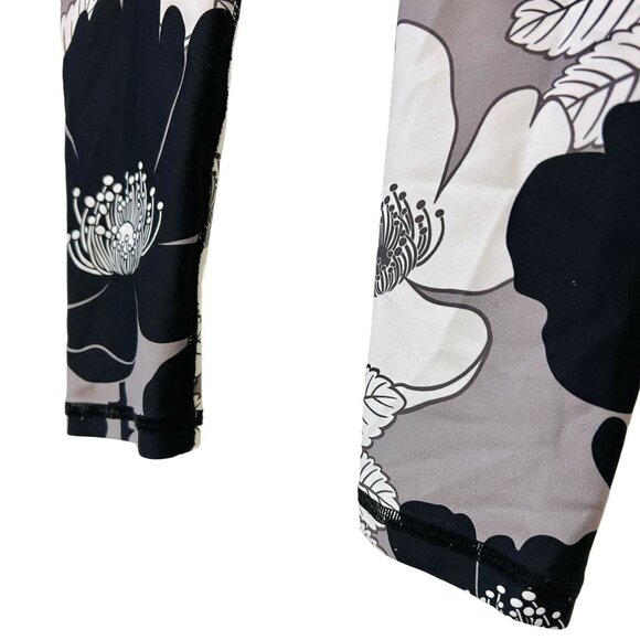 Noli Floral Mid-Rise Workout Leggings Full Length Colorblock Athletic Yoga Pants - Picture 6 of 9
